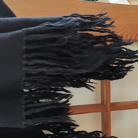 Black Open Front Poncho Hood Sweater Cardigan - Picture 4 of 4